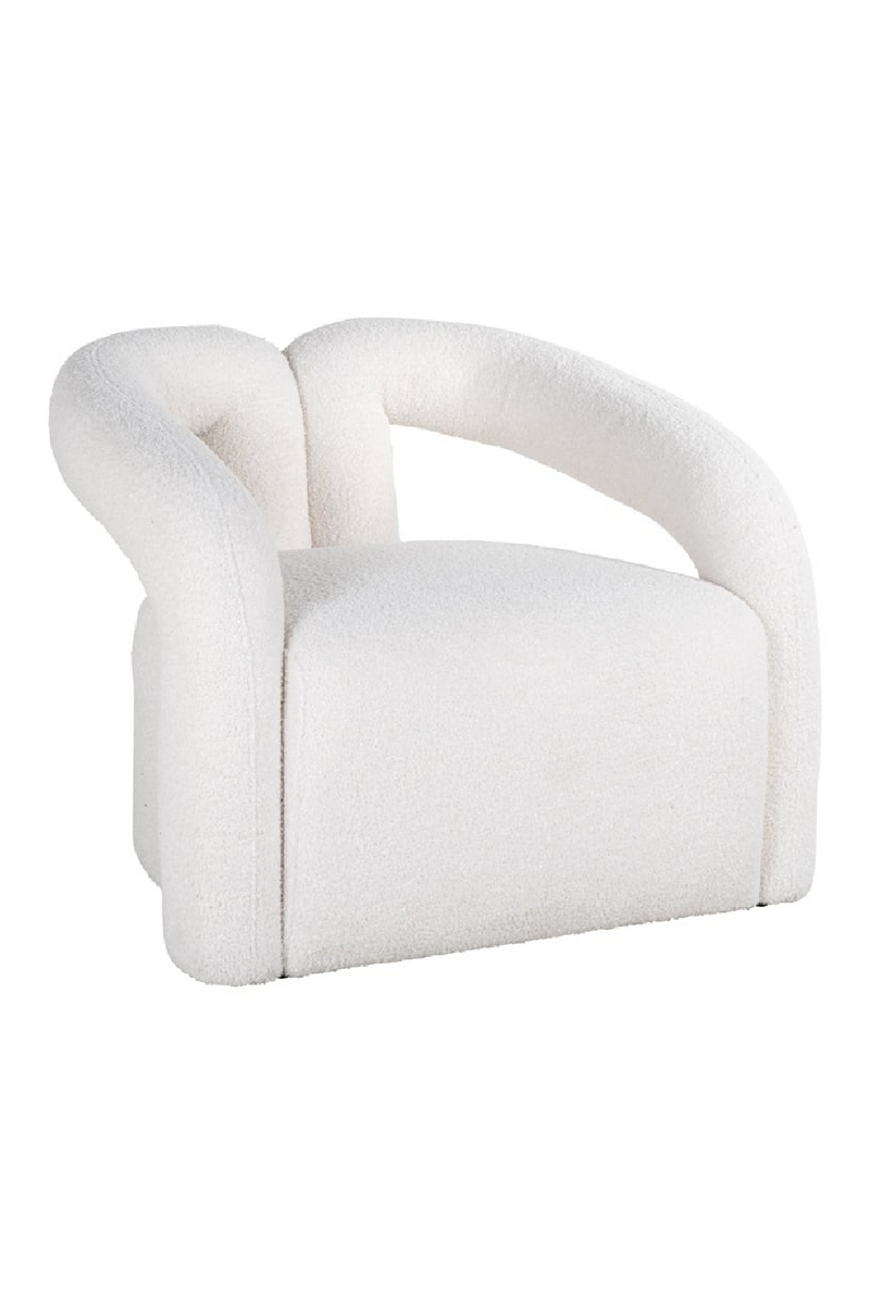 Fauteuil en tissu molletonné blanc | Richmond Dana | Meubleluxe.fr