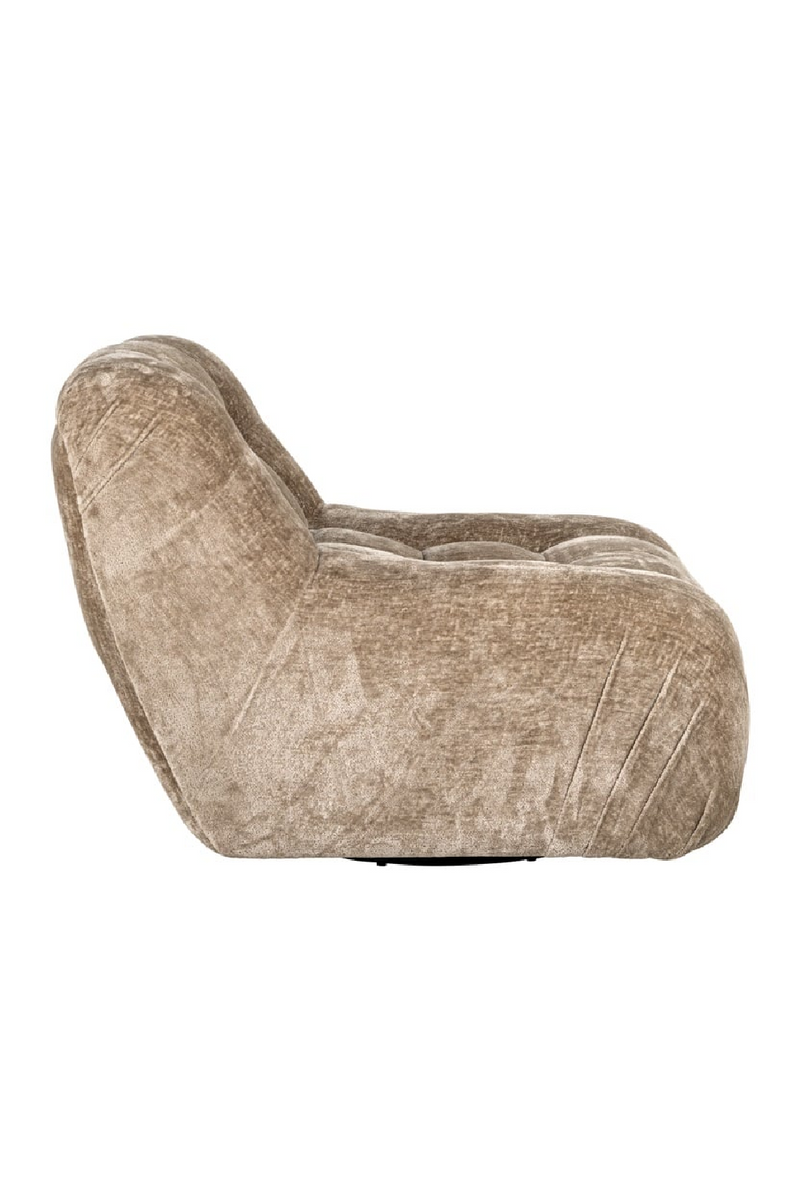 Fauteuil pivotant en chenille rose | Richmond Rosy | Meubleluxe.fr