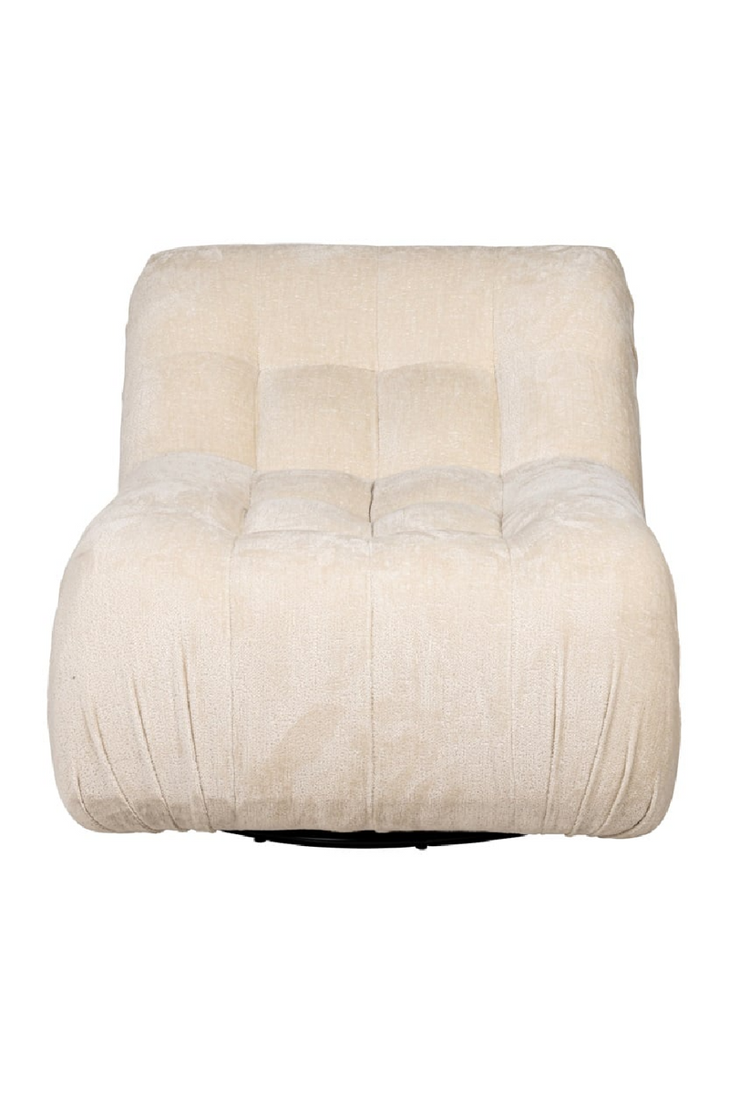 Fauteuil pivotant en chenille rose | Richmond Rosy | Meubleluxe.fr