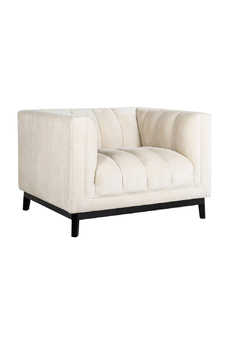 Fauteuil en chenille blanc | Richmond Beaudy | Meubleluxe.fr