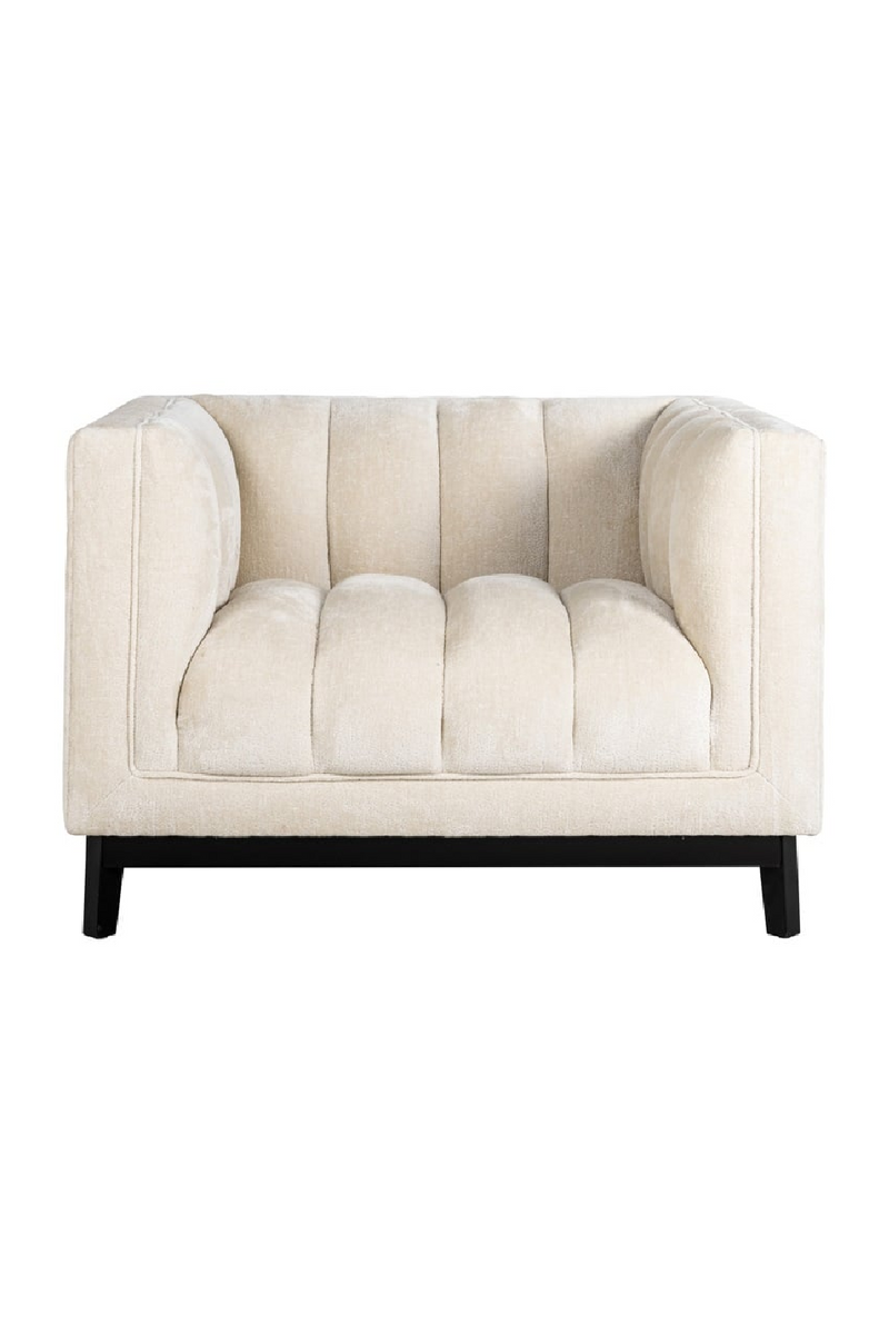 Fauteuil en chenille blanc | Richmond Beaudy | Meubleluxe.fr