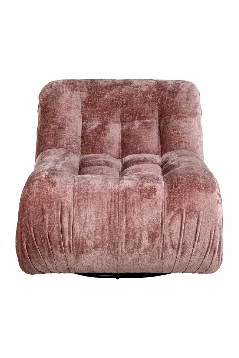 Fauteuil pivotant en chenille rose | Richmond Rosy | Meubleluxe.fr