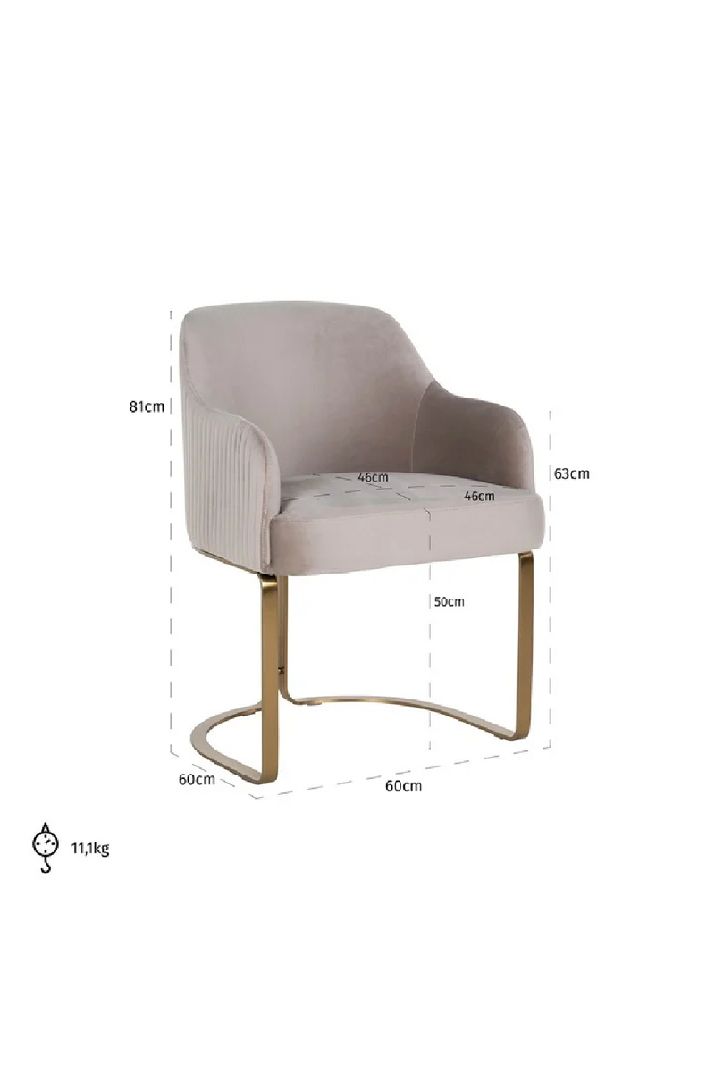 Chaise de salle à manger en velours taupe | Richmond Hadley | Meubleluxe.fr