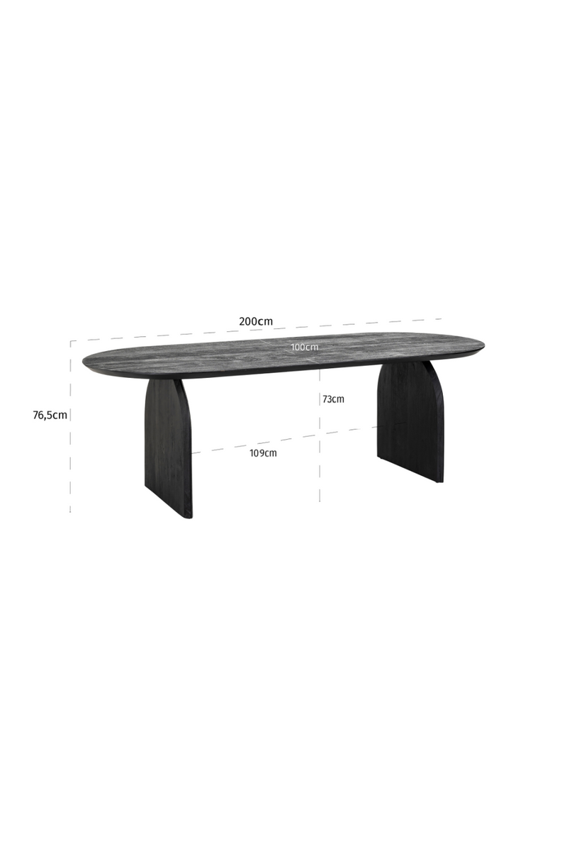 Table de salle à manger en manguier noir 200 cm | Richmond Hudson | Meubleluxe.fr