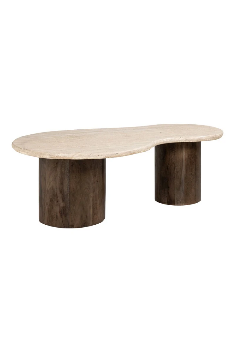 Table basse incurvée en travertin | Richmond Douglas | Meubleluxe.fr