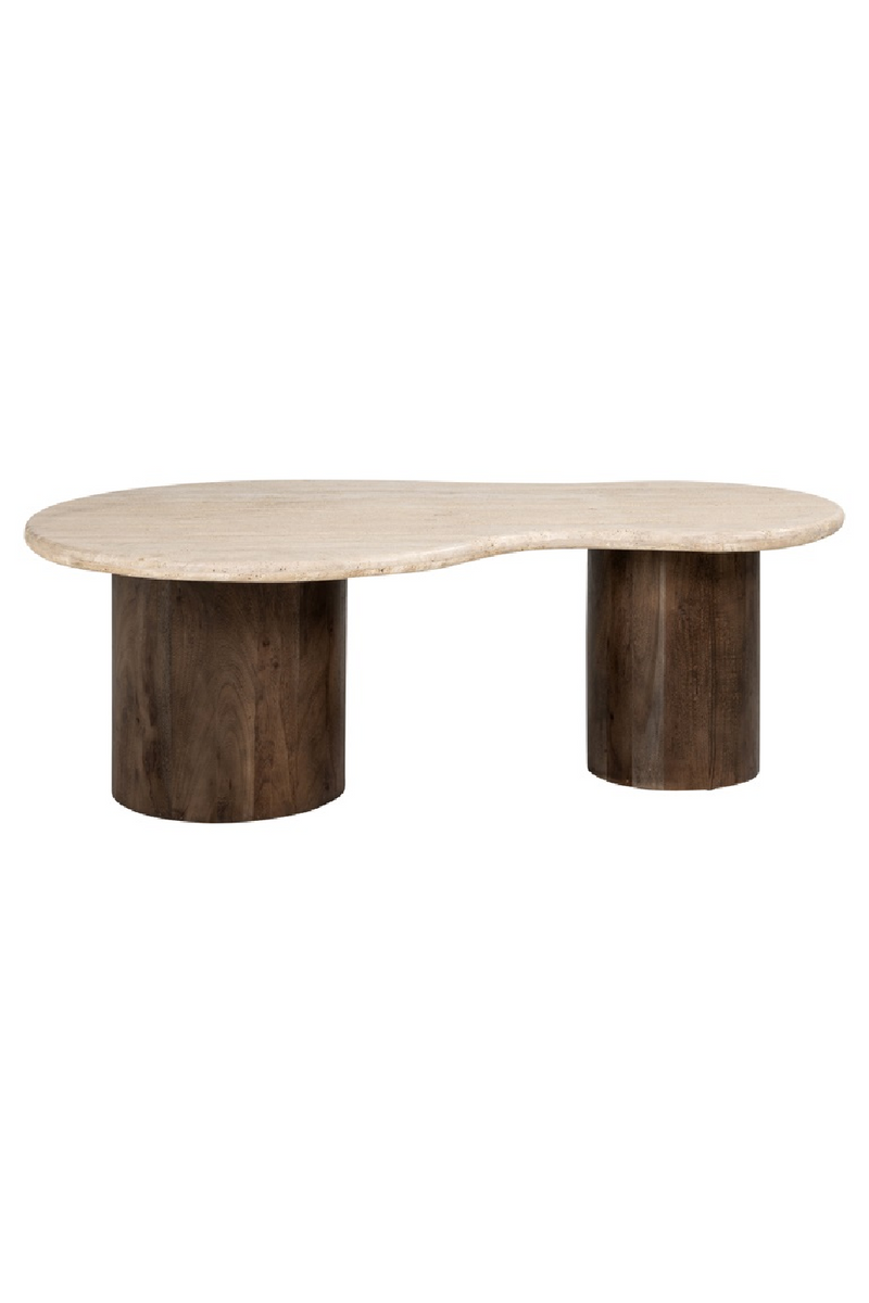 Table basse incurvée en travertin | Richmond Douglas | Meubleluxe.fr