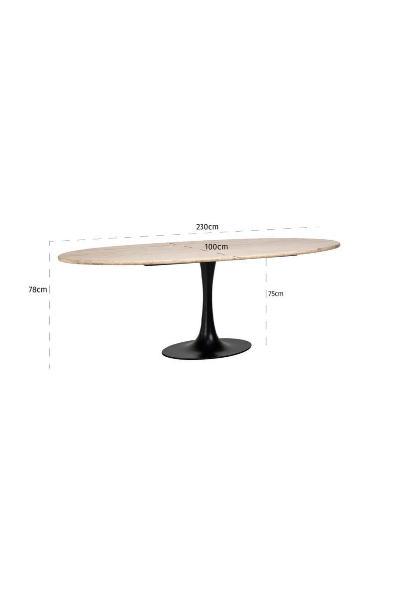 Table de salle à manger en travertin 230 cm | Richmond Hampton | Meubleluxe.fr