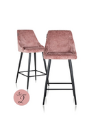 Tabouret de comptoir en chenille rose (lot de 2) | Richmond Brooke | Meubleluxe.fr