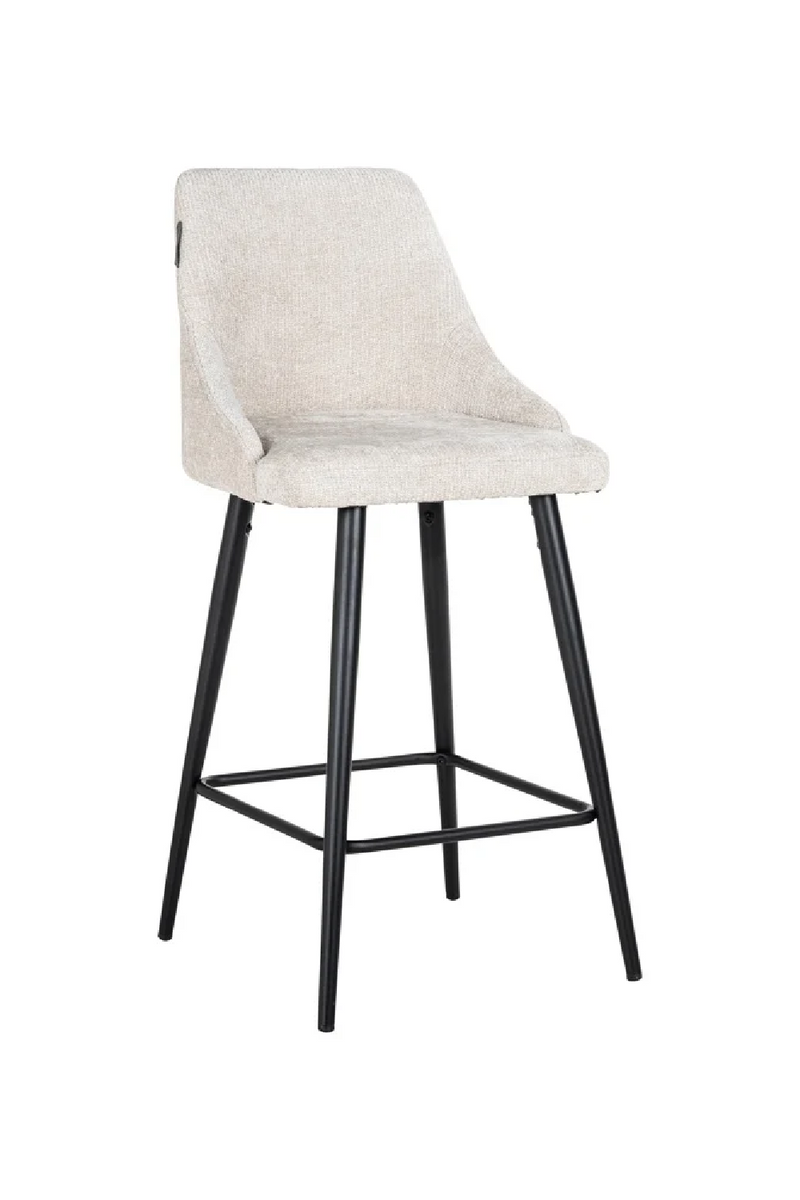 Tabouret de comptoir en tissu crème (lot de 2) | Richmond Brooke | Meubleluxe.fr