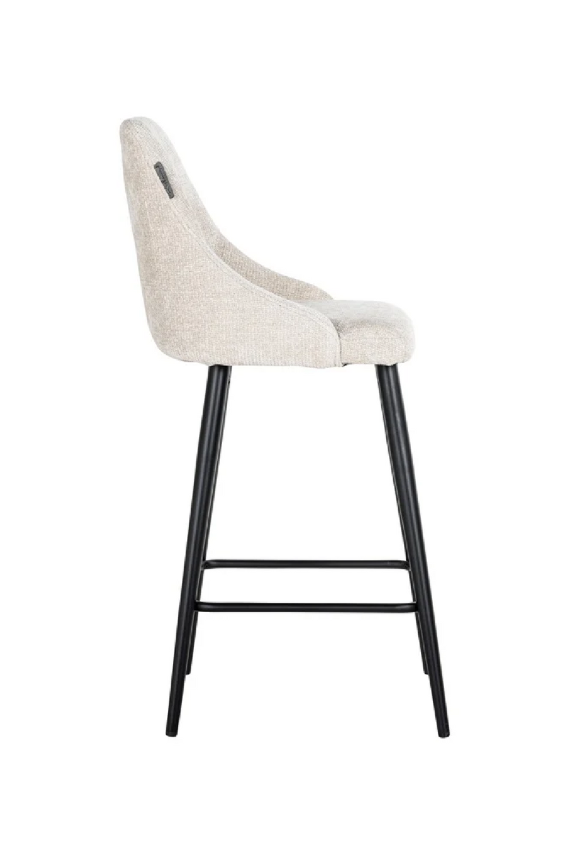 Tabouret de comptoir en tissu crème (lot de 2) | Richmond Brooke | Meubleluxe.fr