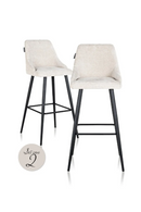 Tabouret de bar en tissu crème (lot de 2) | Richmond Brooke | Meubleluxe.fr