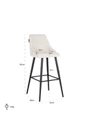 Tabouret de bar en tissu crème (lot de 2) | Richmond Brooke | Meubleluxe.fr