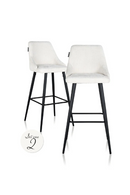 Tabouret de bar en tissu blanc (lot de 2) | Richmond Brooke | Meubleluxe.fr