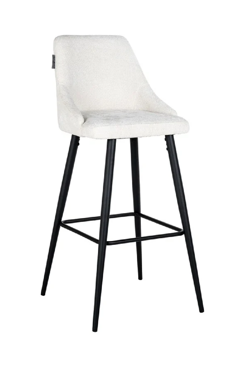 Tabouret de bar en tissu blanc (lot de 2) | Richmond Brooke | Meubleluxe.fr