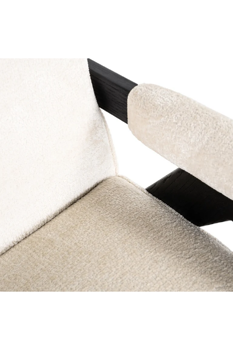 Fauteuil avec accoudoirs en chenille blanc | Richmond Cooper | Meubleluxe.fr