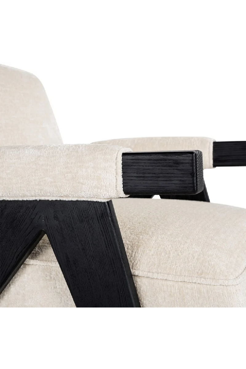 Fauteuil avec accoudoirs en chenille blanc | Richmond Cooper | Meubleluxe.fr