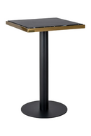 Table de salle à manger carrée en marbre noir | Richmond Zenza | Meubleluxe.fr