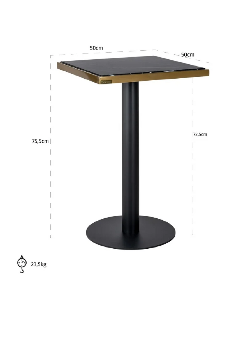 Table de salle à manger carrée en marbre noir | Richmond Zenza | Meubleluxe.fr