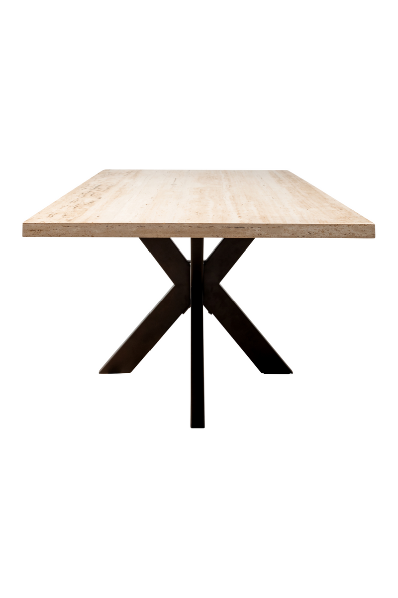 Table de salle à manger rectangulaire en travertin 230 cm | Richmond Avalon | Meubleluxe.fr