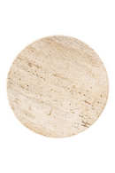 Table d'appoint en bronze et travertin | Richmond Avalon | Meubleluxe.fr