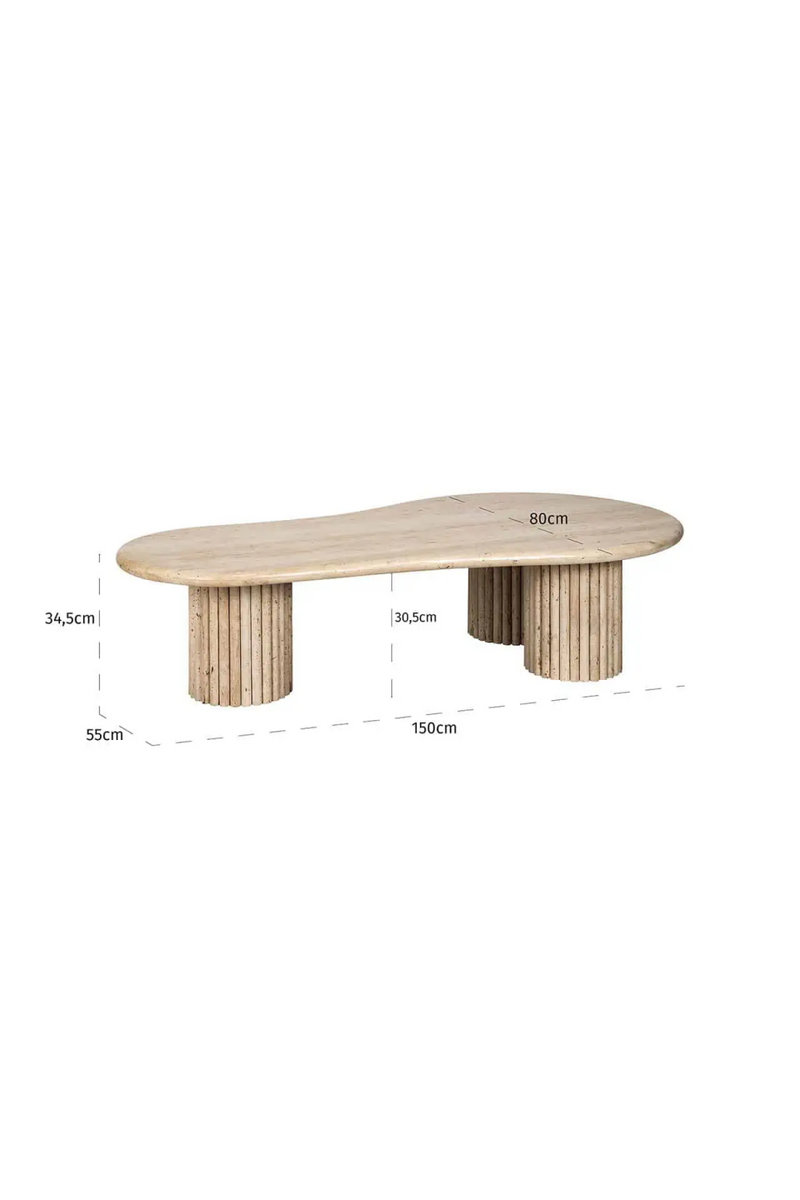 Table basse incurvé en travertin | Richmond Cantera | Meubleluxe.fr