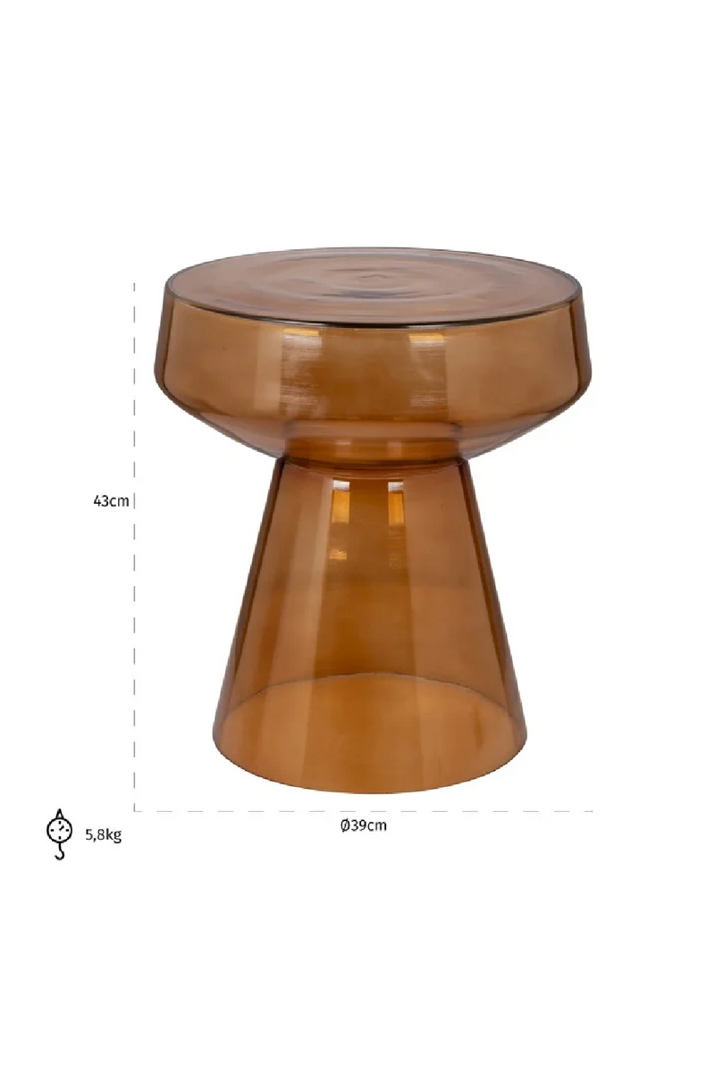 Table d'appoint en verre brun | Richmond Bowen | Meubleluxe.fr