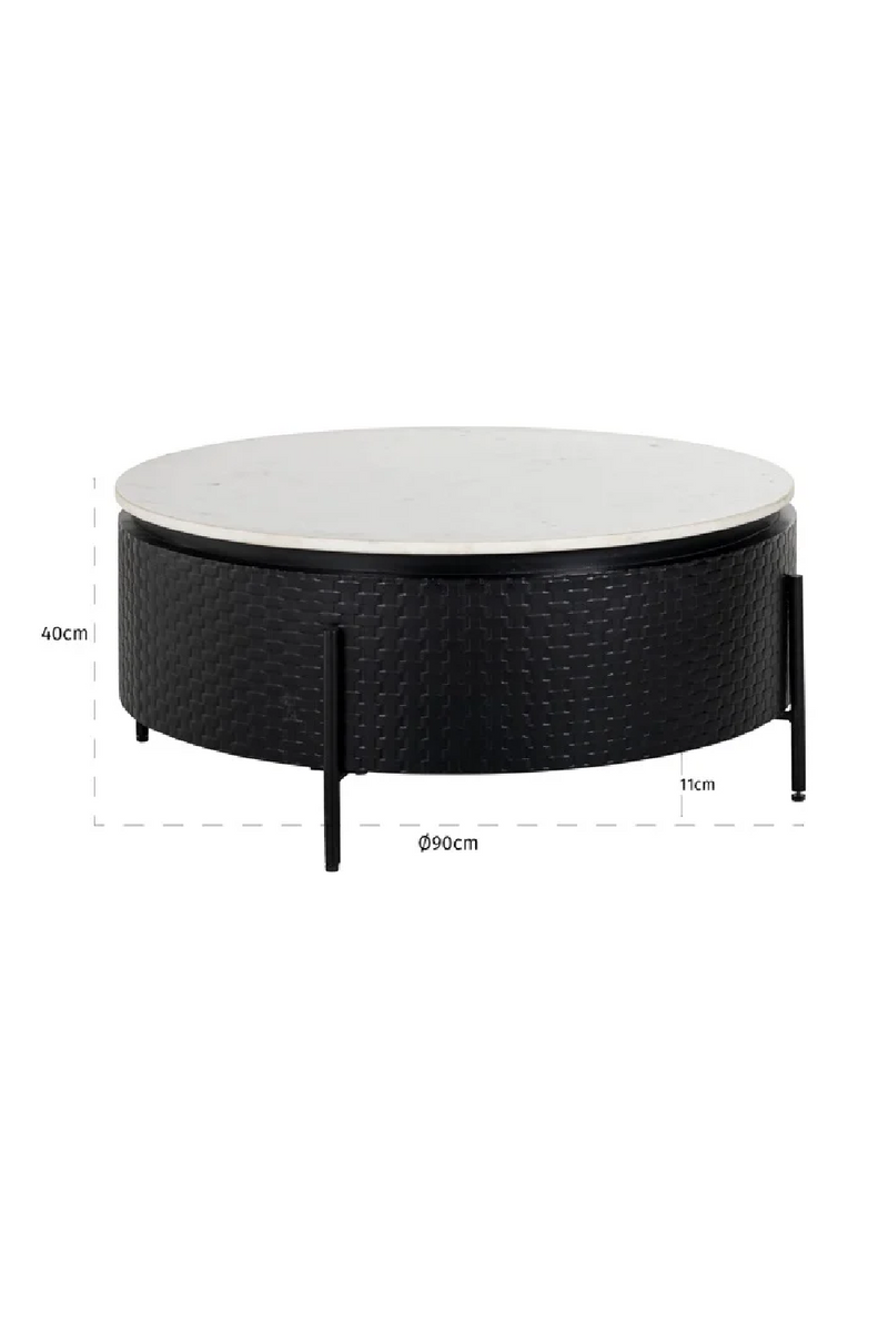 Table basse ronde en marbre | Richmond Santorini | Meubleluxe.fr