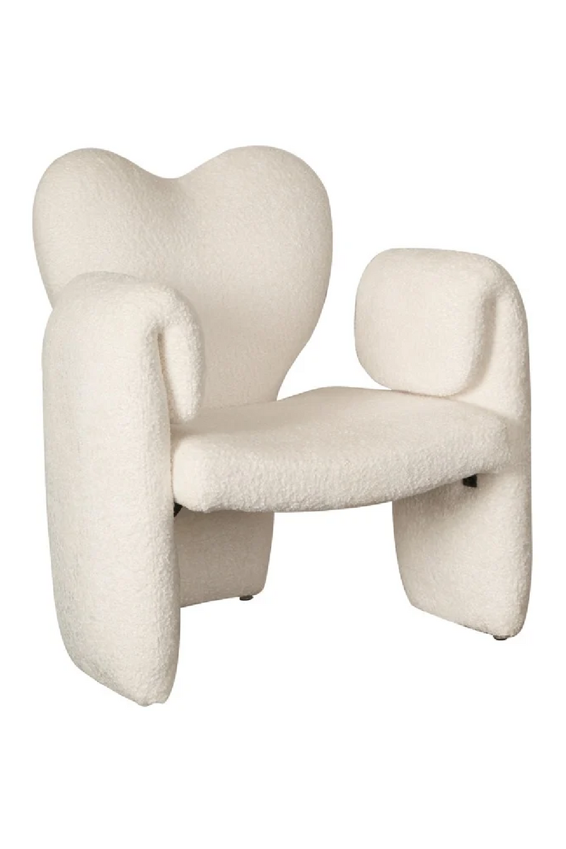 Chaise d'appoint en forme de cœur bouclé blanc | Richmond Didi | Meubleluxe.fr