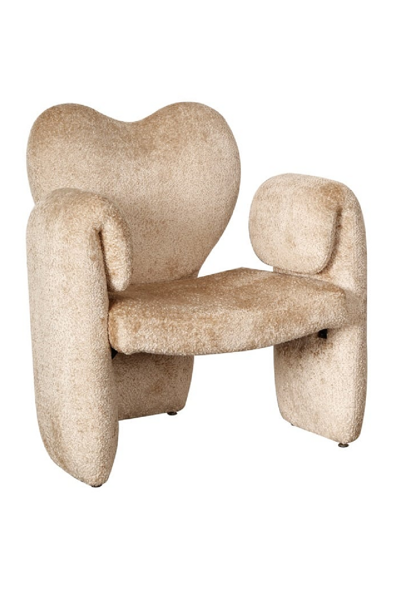 Chaise d'appoint en forme de cœur bouclé blanc | Richmond Didi | Meubleluxe.fr