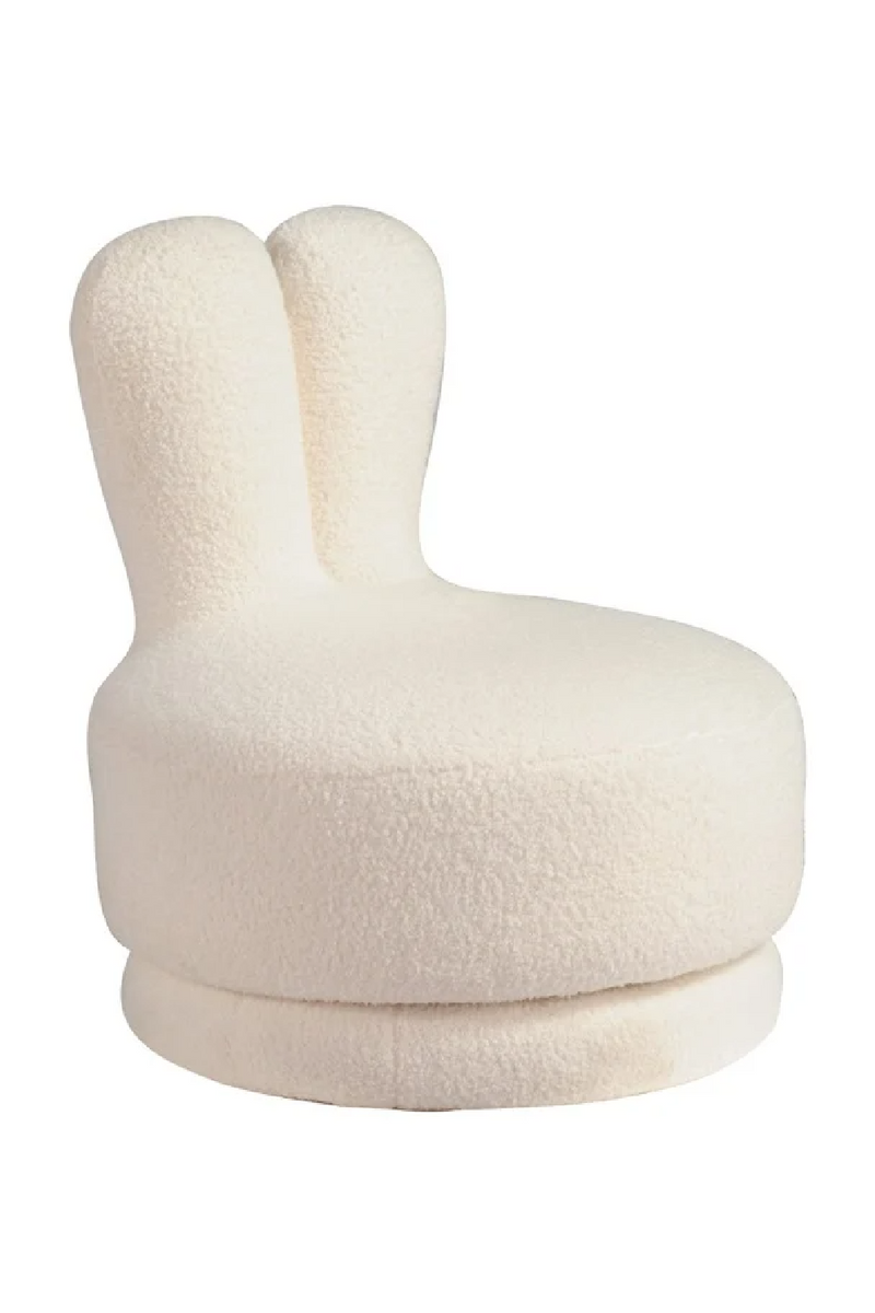 Fauteuil pivotant bouclé blanc | Richmond Bunny | Meubleluxe.fr