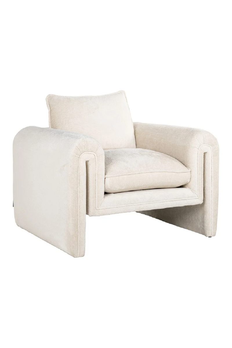 Fauteuil moderne en chenille beige | Richmond Sandro | Meubleluxe.fr