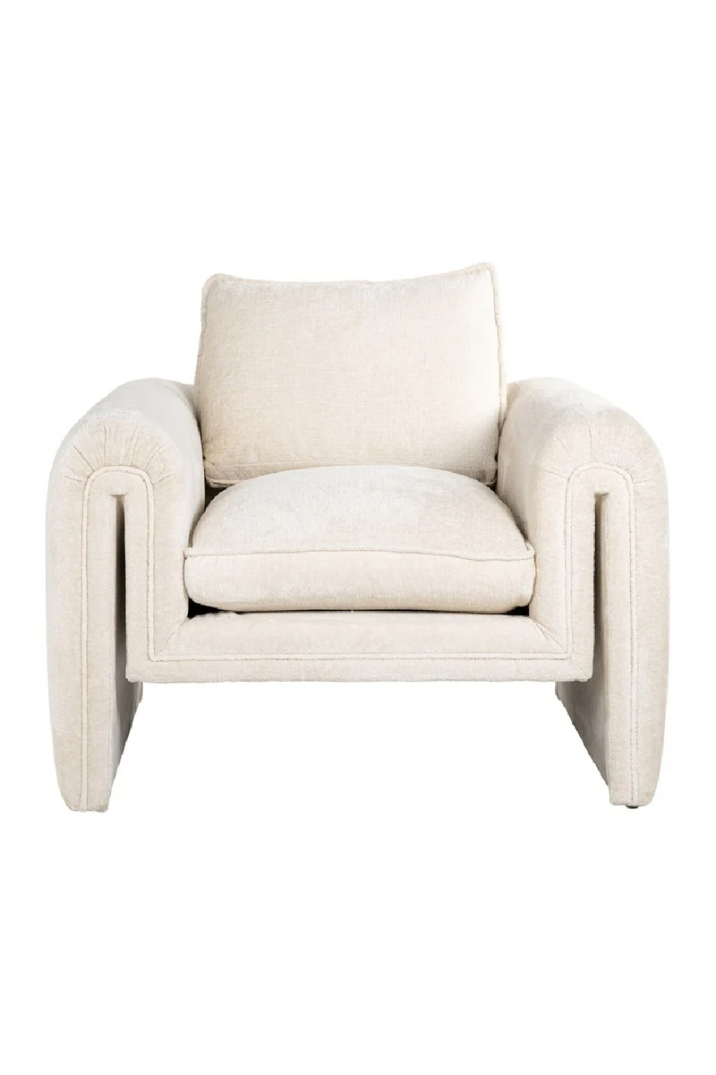 Fauteuil moderne en chenille beige | Richmond Sandro | Meubleluxe.fr