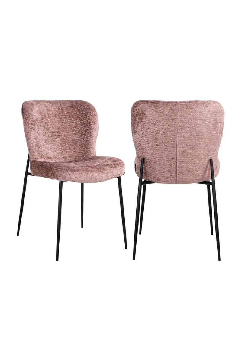 Chaise de salle à manger en tissu rose | Richmond Darby | Meubleluxe.fr