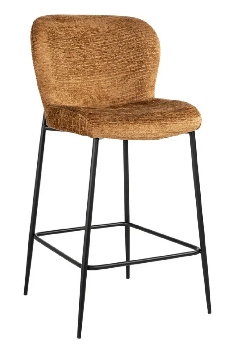 Tabouret de bar en tissu cognac | Richmond Darby | Meubleluxe.fr