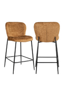 Tabouret de bar en tissu cognac | Richmond Darby | Meubleluxe.fr