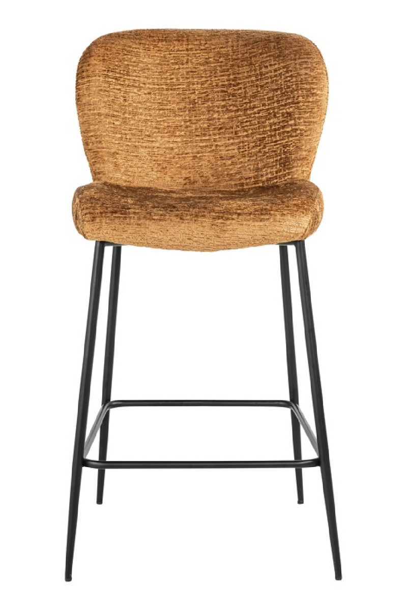 Tabouret de bar en tissu cognac | Richmond Darby | Meubleluxe.fr