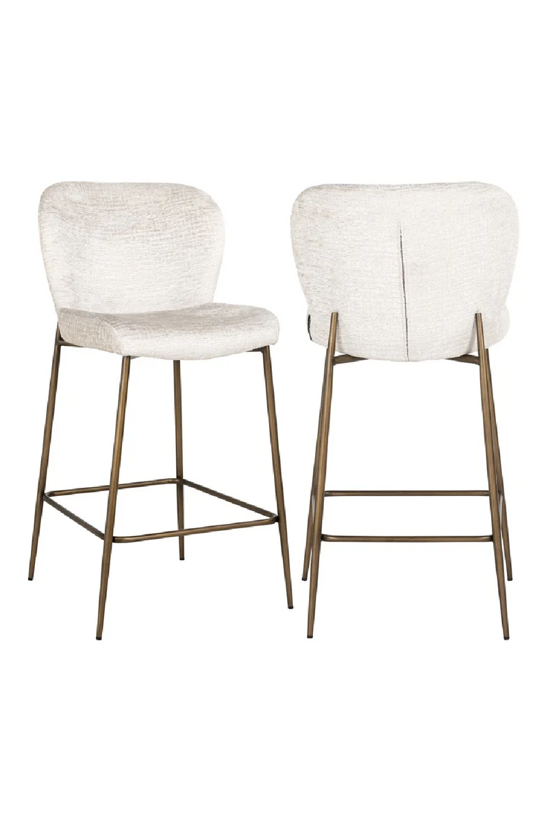 Tabouret de bar en tissu cognac | Richmond Darby | Meubleluxe.fr