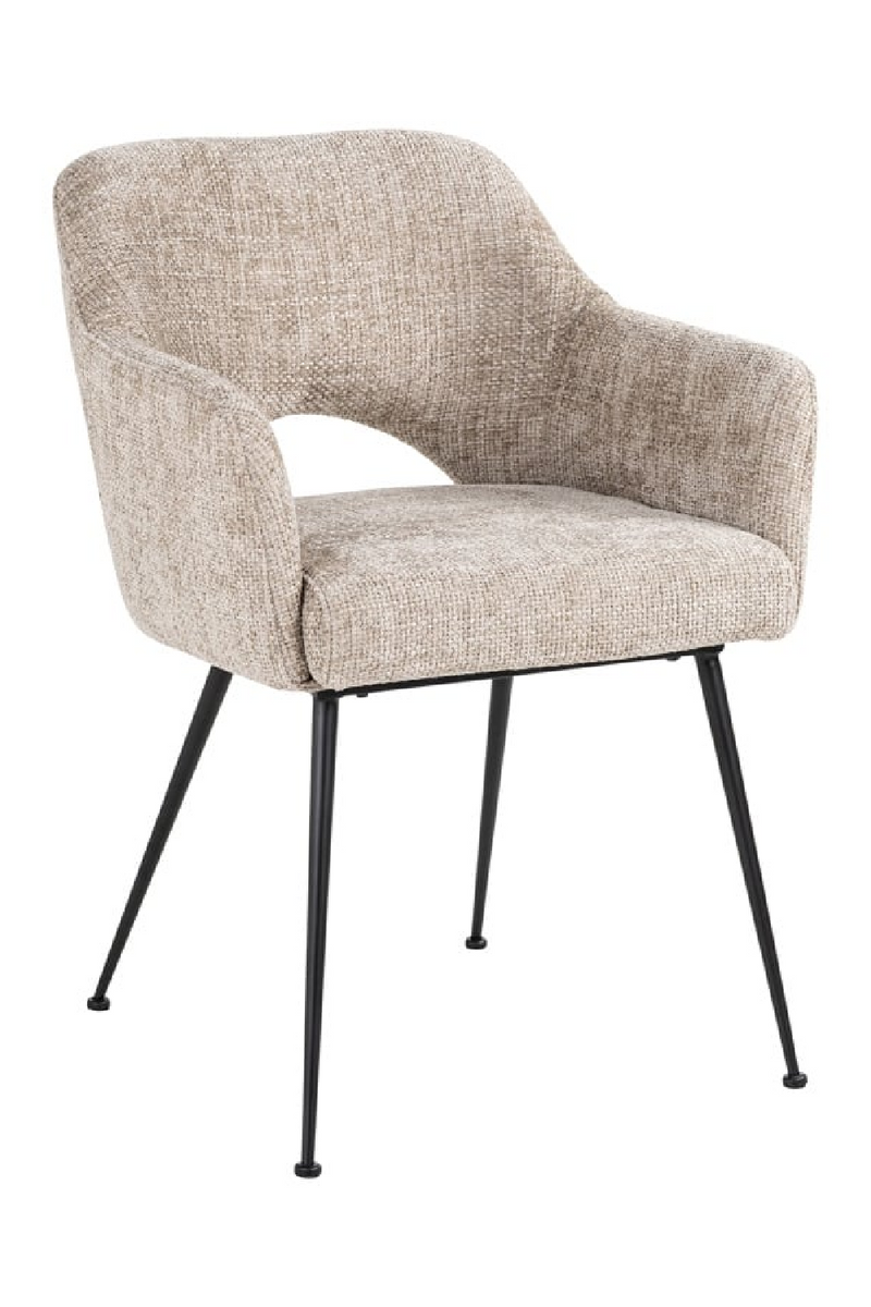 Chaise de salle à manger en tissu beige | Richmond Jenthe | Meubleluxe.fr