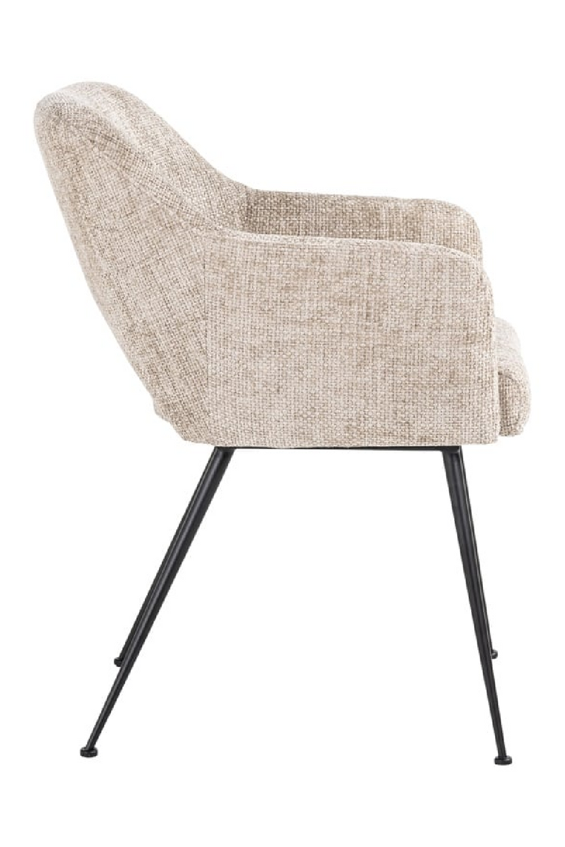 Chaise de salle à manger en tissu beige | Richmond Jenthe | Meubleluxe.fr