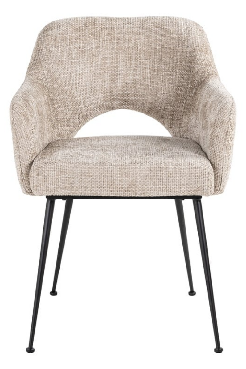 Chaise de salle à manger en tissu beige | Richmond Jenthe | Meubleluxe.fr