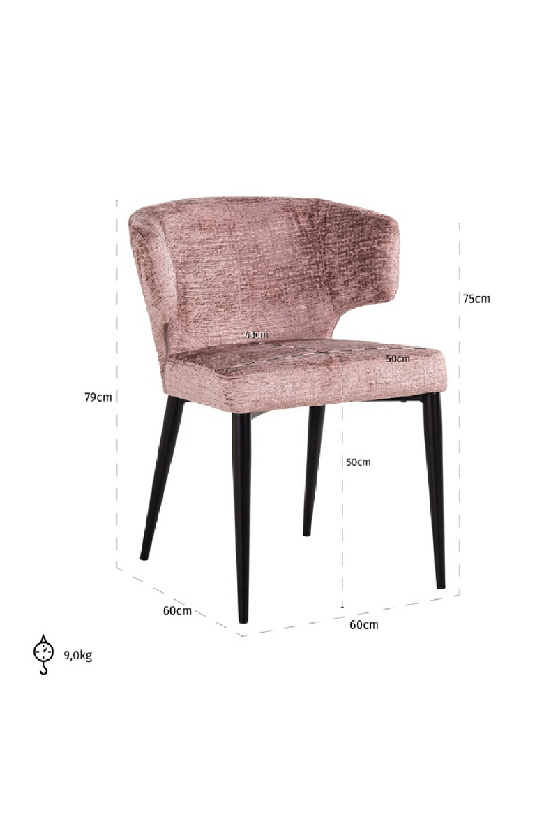 Chaise de salle à manger en tissu rose | Richmond Taylor | Meubleluxe.fr