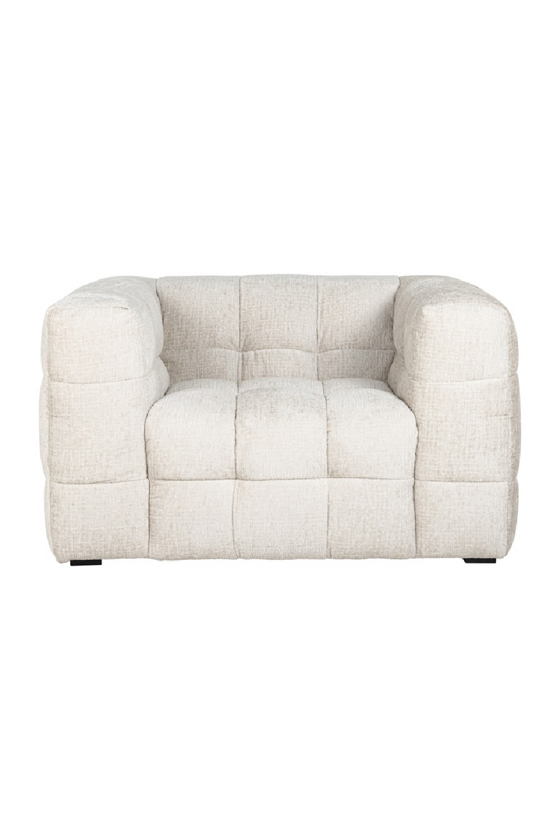 Fauteuil moderne en tissu crème | Richmond Merrol | Meubleluxe.fr