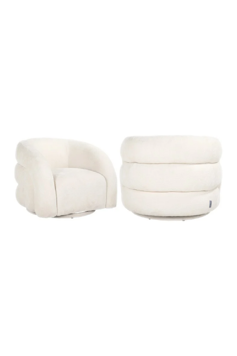 Fauteuil pivotant moderne en tissu blanc | Richmond Arcus | Meubleluxe.fr