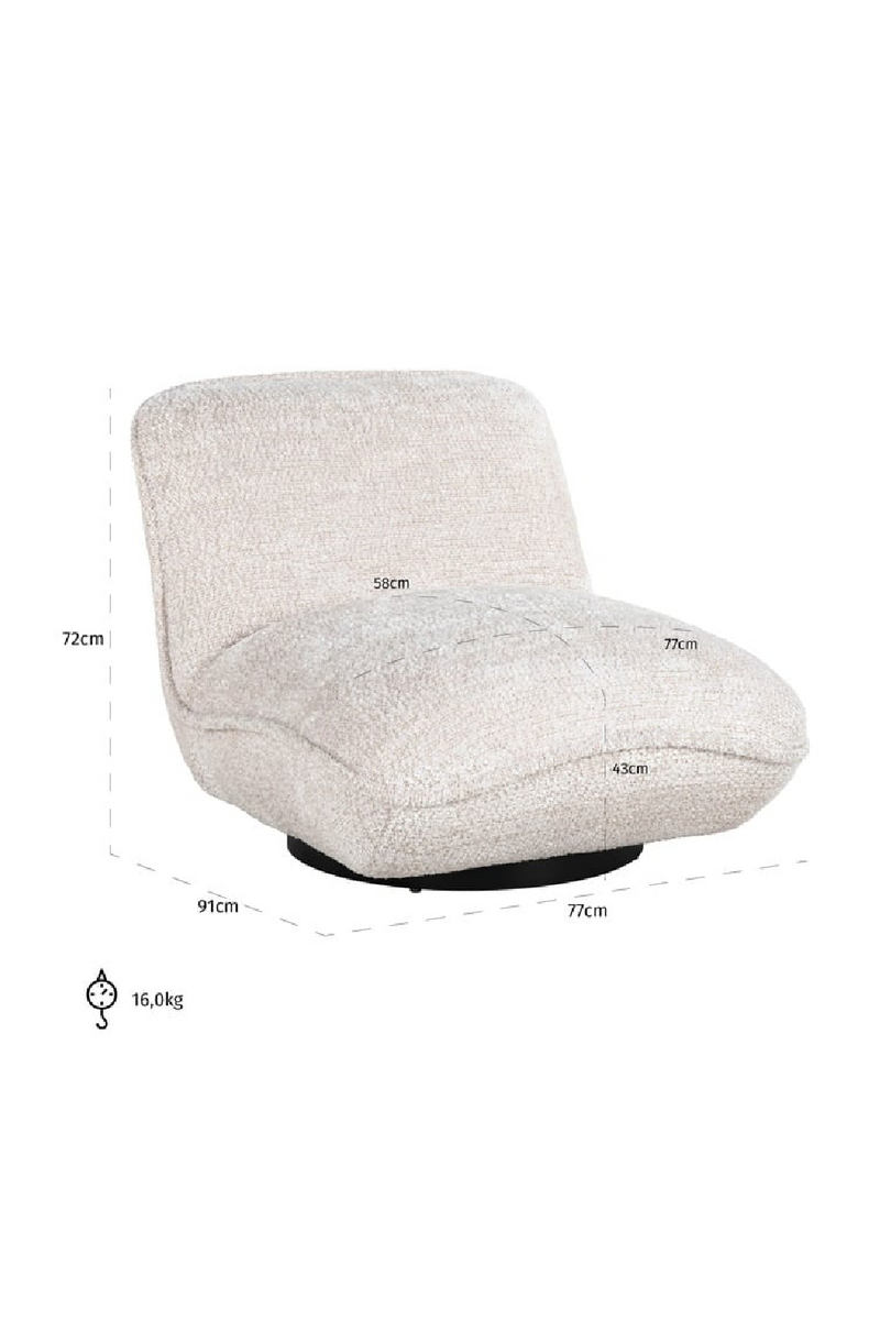 Fauteuil pivotant en tissu taupe | Richmond Ophelia | Meubleluxe.fr