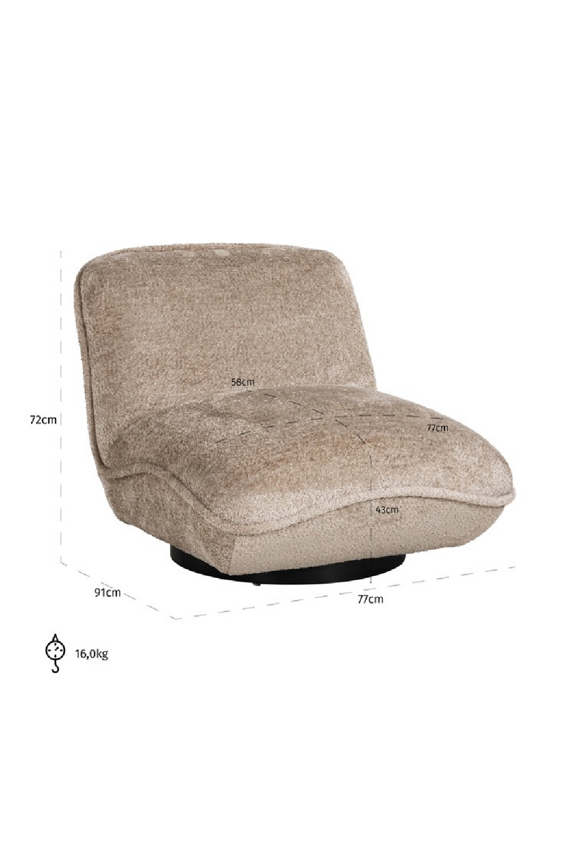 Fauteuil pivotant en tissu taupe | Richmond Ophelia | Meubleluxe.fr