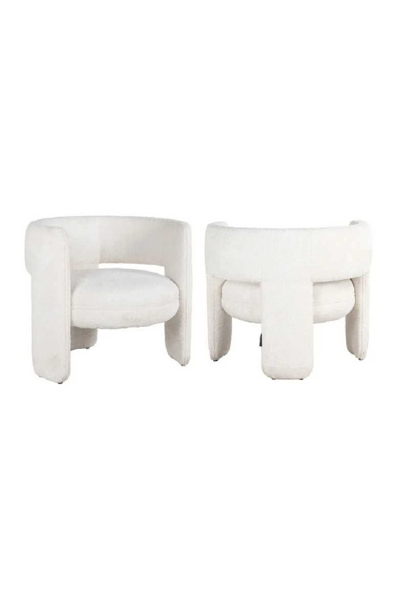 Fauteuil d'appoint moderne en tissu blanc | Richmond Lima | Meubleluxe.fr