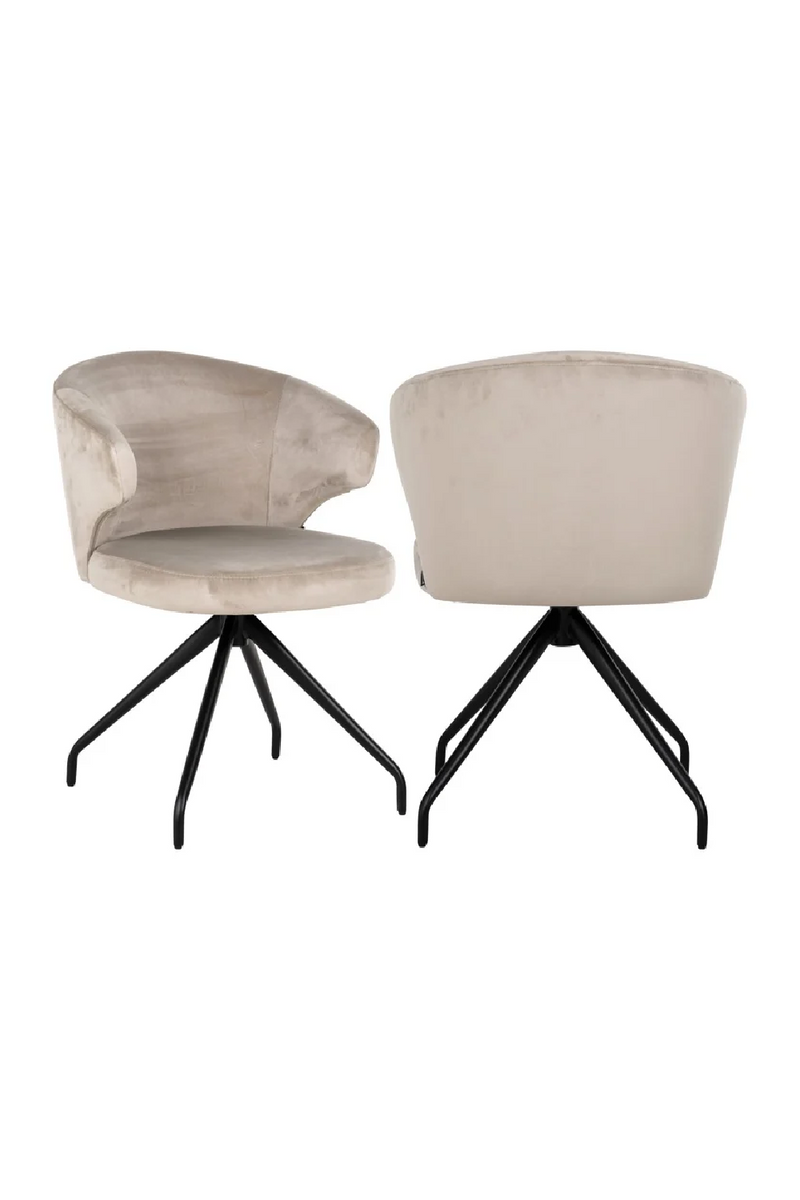Chaise pivotante moderne en tissu grège | Richmond Milly | Meubleluxe.fr