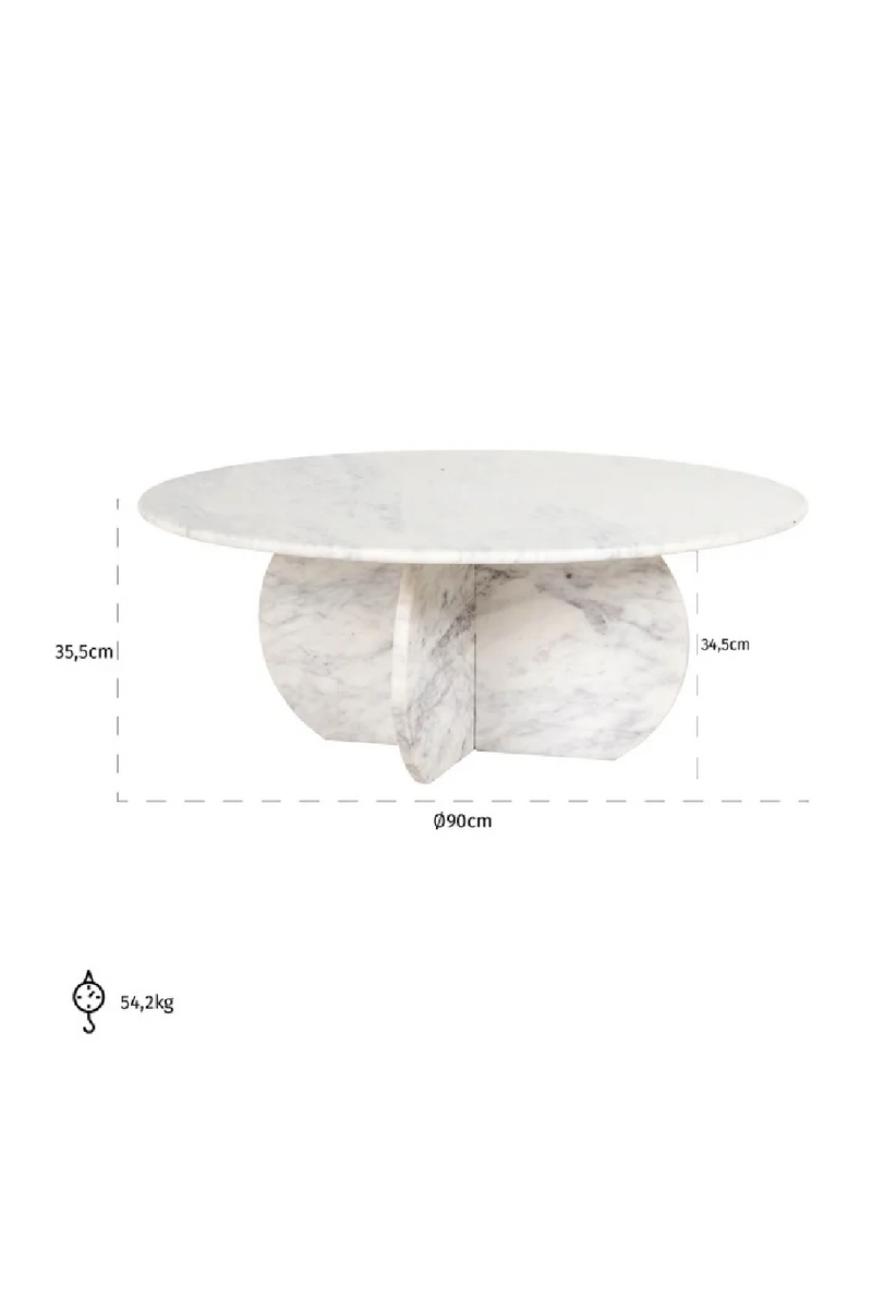 Table basse en marbre blanc  | Richmond Holmes | Meubleluxe.fr