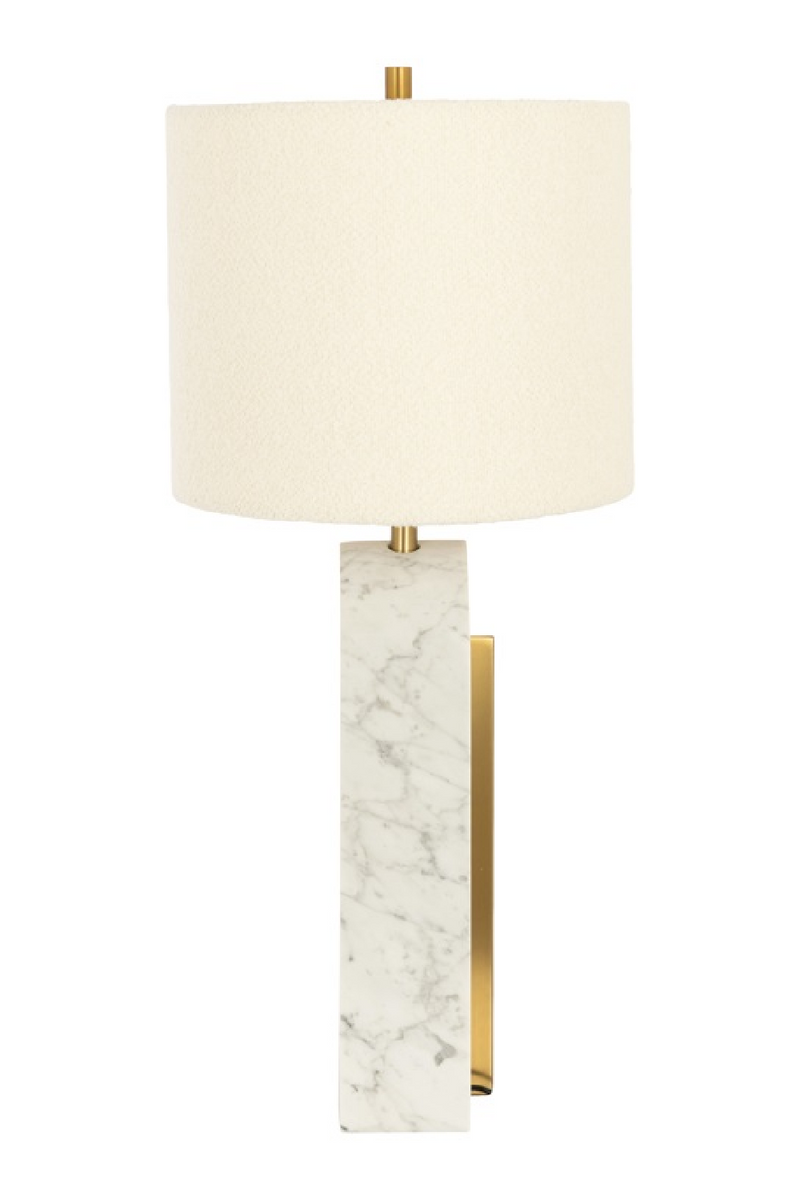 Lampe de table en laiton et marbre blanc  | Richmond Liliana | Meubleluxe.fr