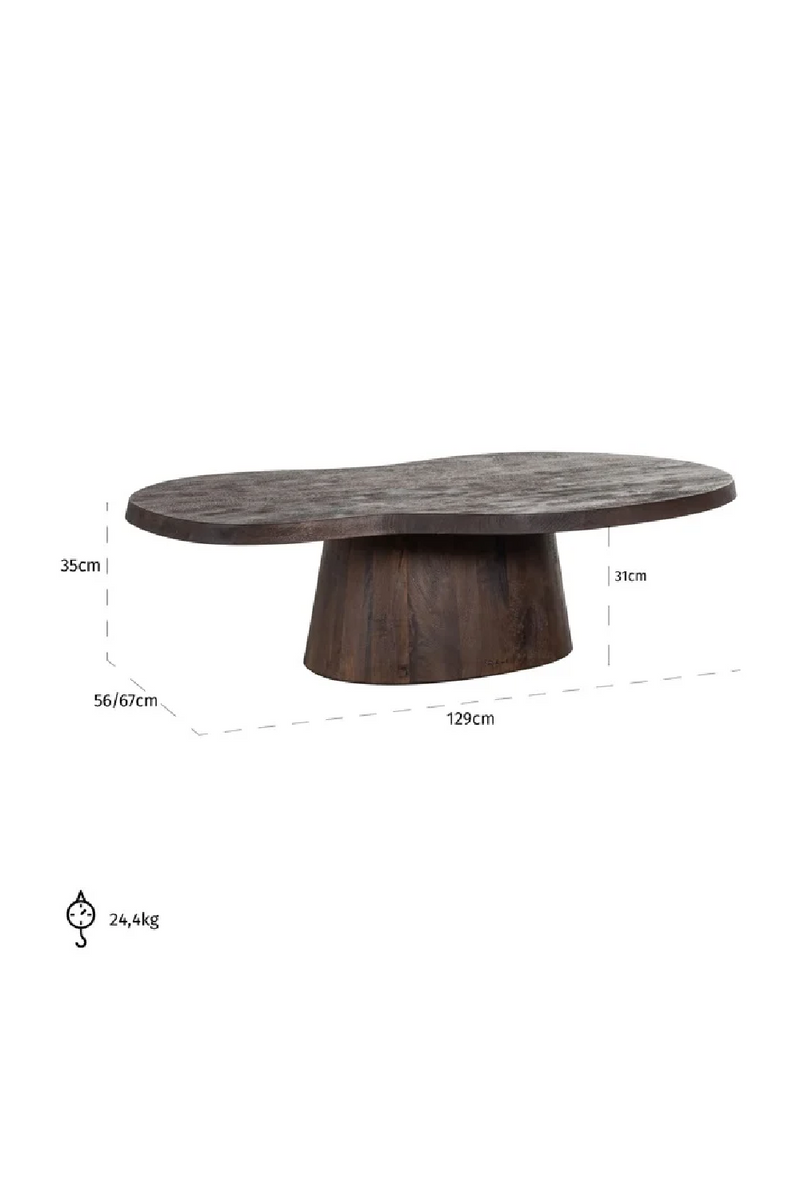 Table basse organique en manguier brun | Richmond Odile | Meubleluxe.fr